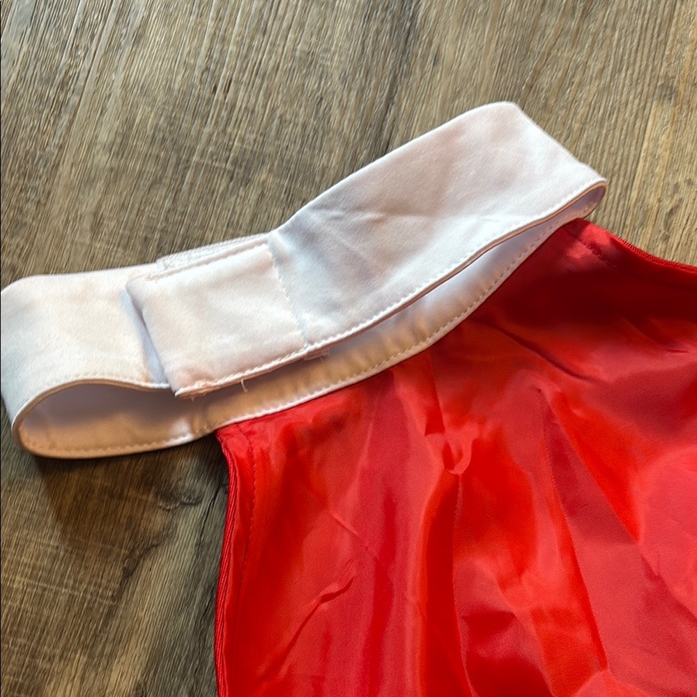 Festive Red Halter Dress with White Fur Trim Santa - Picture 10 of 10